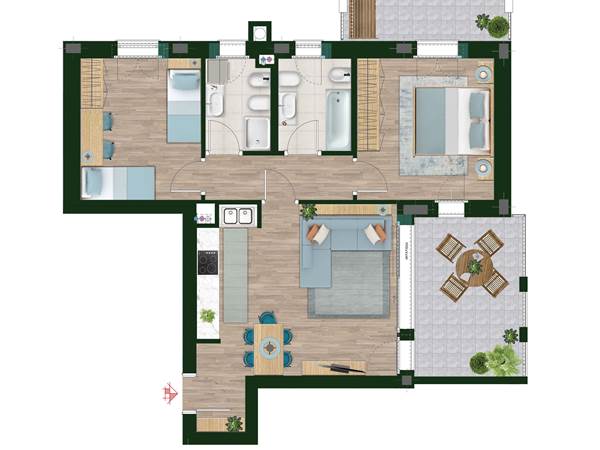 3 LOCALI CON TERRAZZO